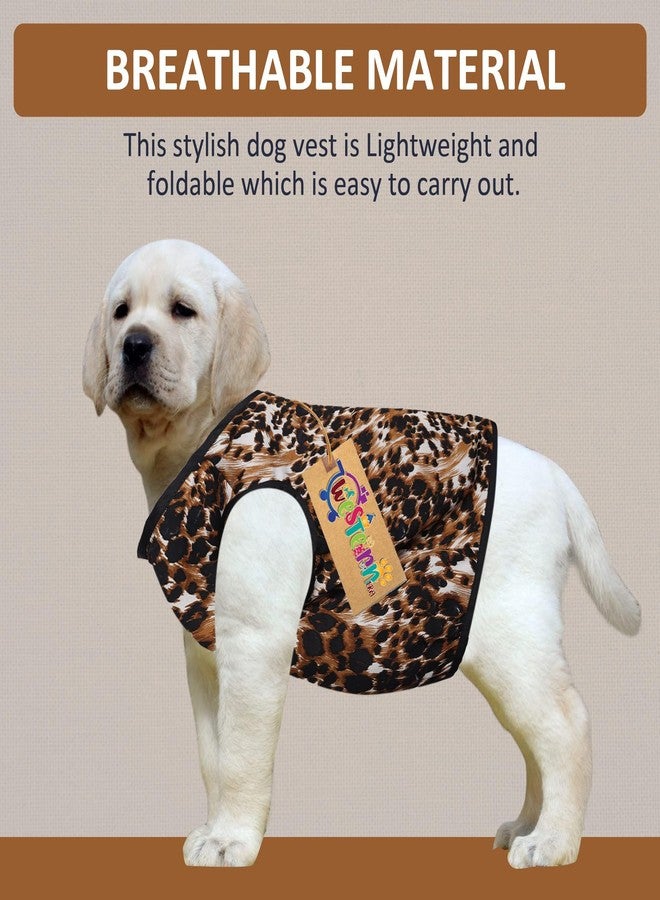 Western Era Funky Soft Cotton Dog T-Shirt | Comfortable & Breathable Dog Clothing | Stylish Sleeveless Vest Pet Outfit (Cheetah Print) (XXSmall) (10inches) - Image 2